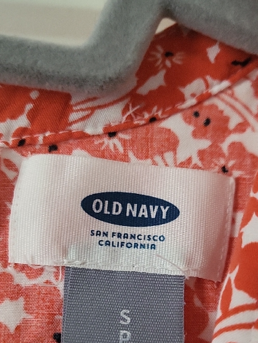 Old Navy Orange & White Floral Sleeveless Mini Dress Women’s Small - Picture 2 of 7